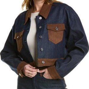 WEWOREWHAT Color Block Denim Jacket NWOT